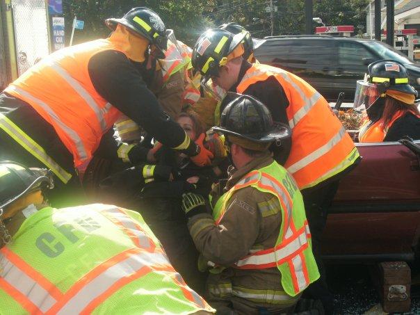 Accident Extraction Drill at Carmel Fire Dept. Open House